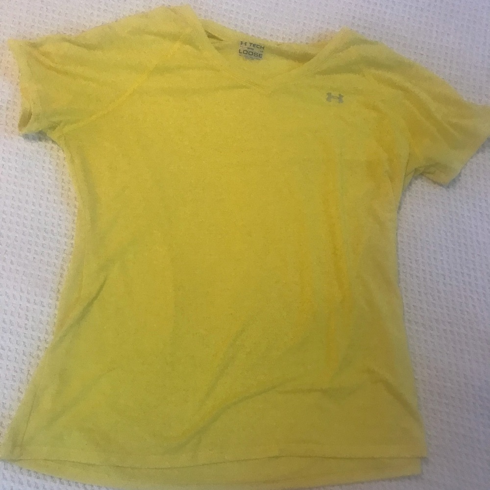 Under Armour yellow top. Loose fit